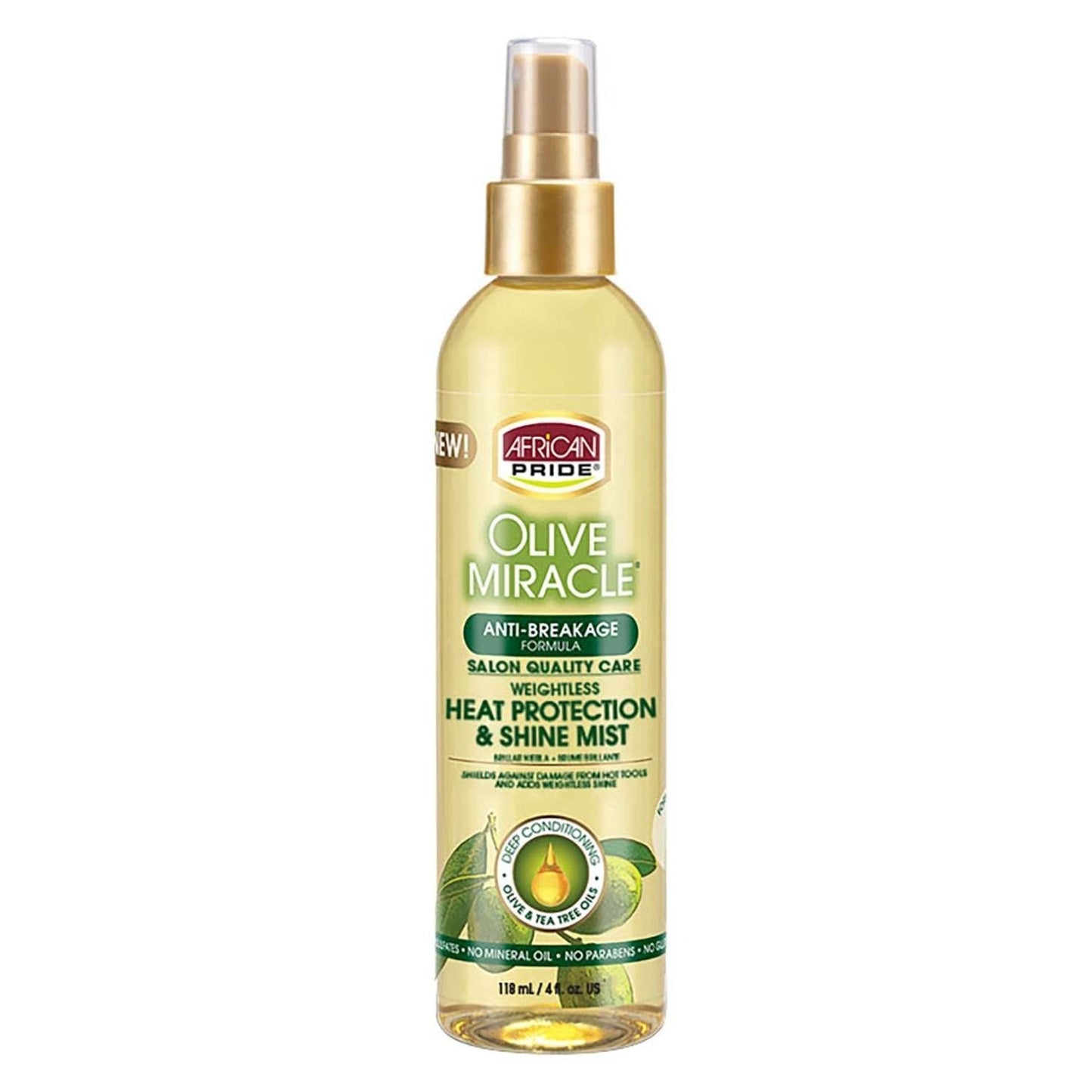 African Pride Olive Miracle Weightless Heat Protection Shine Mist